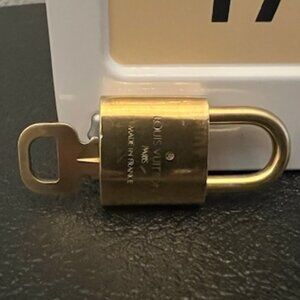 Louis Vuitton Brass Lock & Key Set No. 307 Authentic LV Padlock